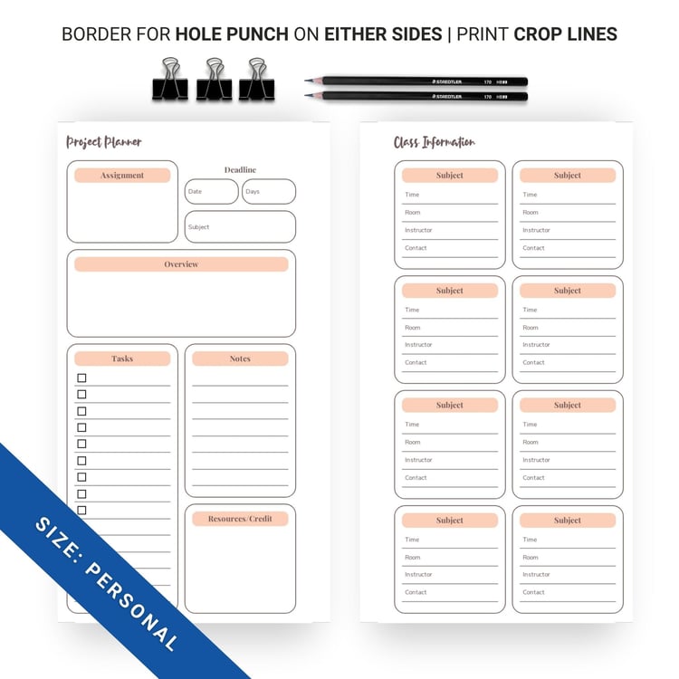 Study Planner Template - Instant Download (10 Pages) | Tracia Creative