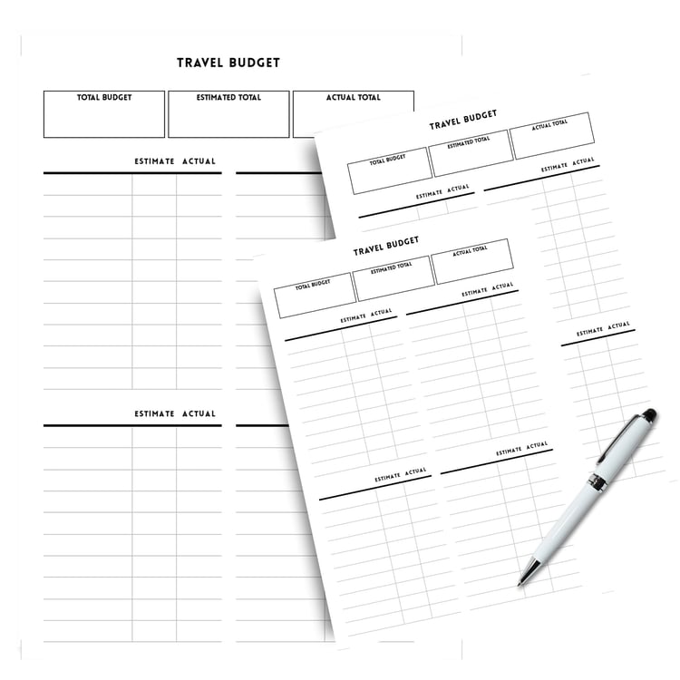 A5 Travel Budget Planner Insert | Tracia Creative