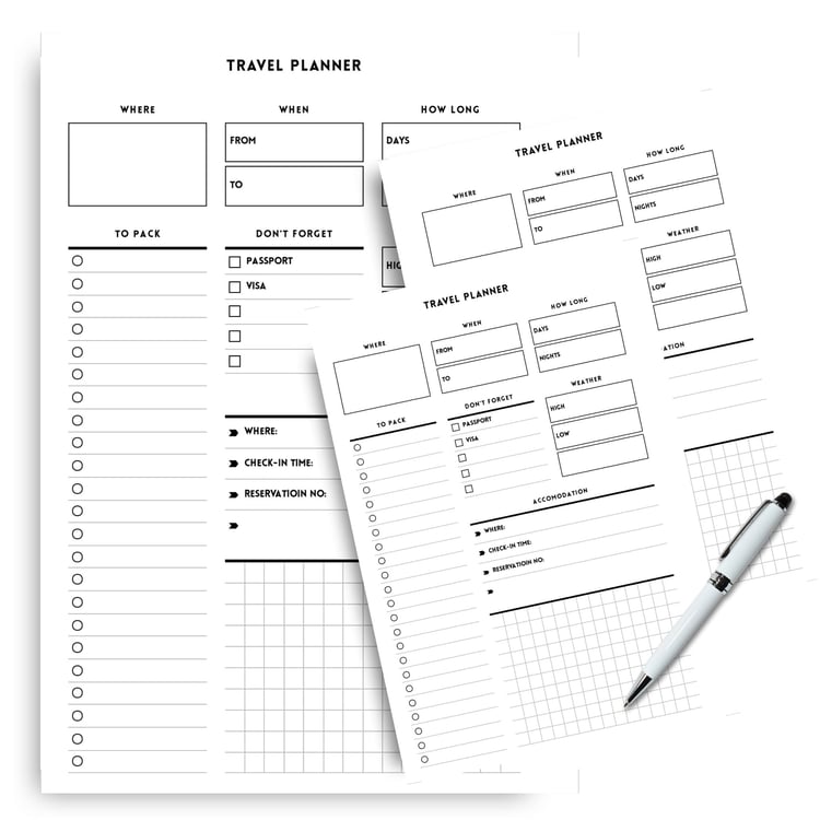 A5 Travel Planner Insert | Easy Trip Organization | Tracia Creative