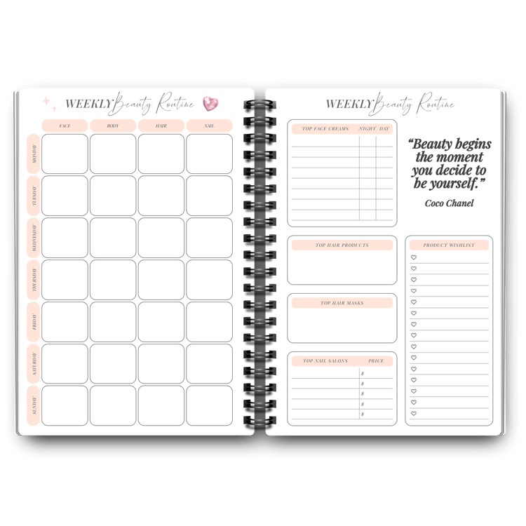 Weekly Beauty Routine Planner | Tracia Creative