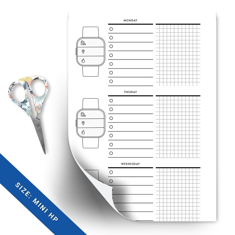 Weekly Fitbit Tracker, Mini Happy Planner Insert | Tracia Creative