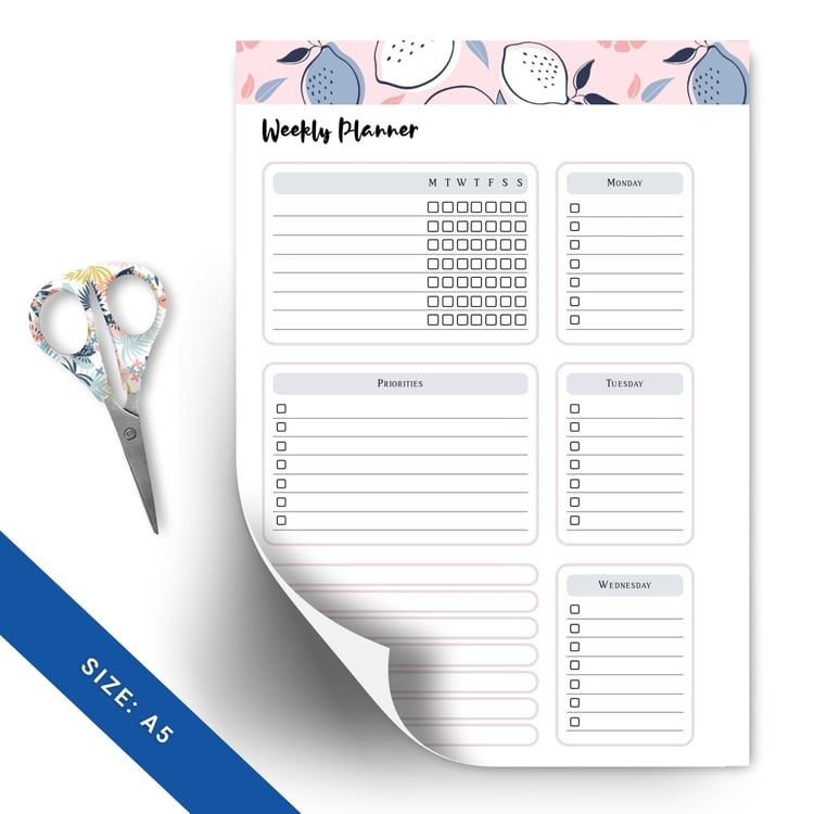 Tropical Weekly Planner Insert | A5 Printable | Instant Download PDF | Daily Schedule