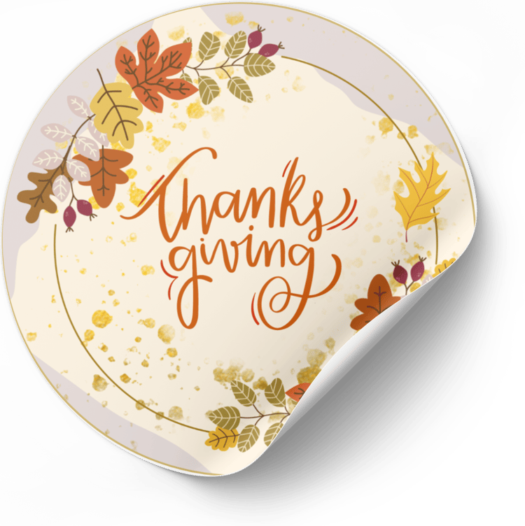 Customizable Pastel Fall Design Circle Sticker | Digital Canva Template. Mock sticker