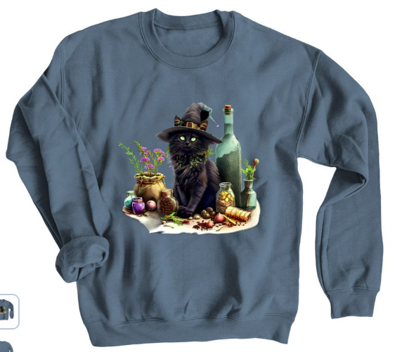 Potion Cat in a Witch Hat - DKeast   https://www.bonfire.com/potion-cat-witch-hat