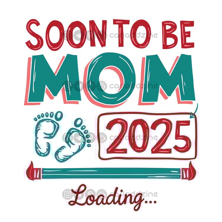 motherhood announcement, baby shower decor, whimsical art, soon to be mom, pregnancy announcement, 2025 baby, hand-drawn design, joyful celebration, vibrant colors, new beginnings