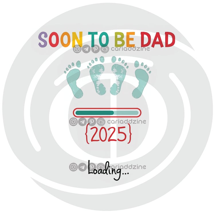 soon to be dad, baby announcement, multiple births, whimsical design, fatherhood celebration, 2025 baby, playful art, cute decor, baby shower invitation, colorful announcement