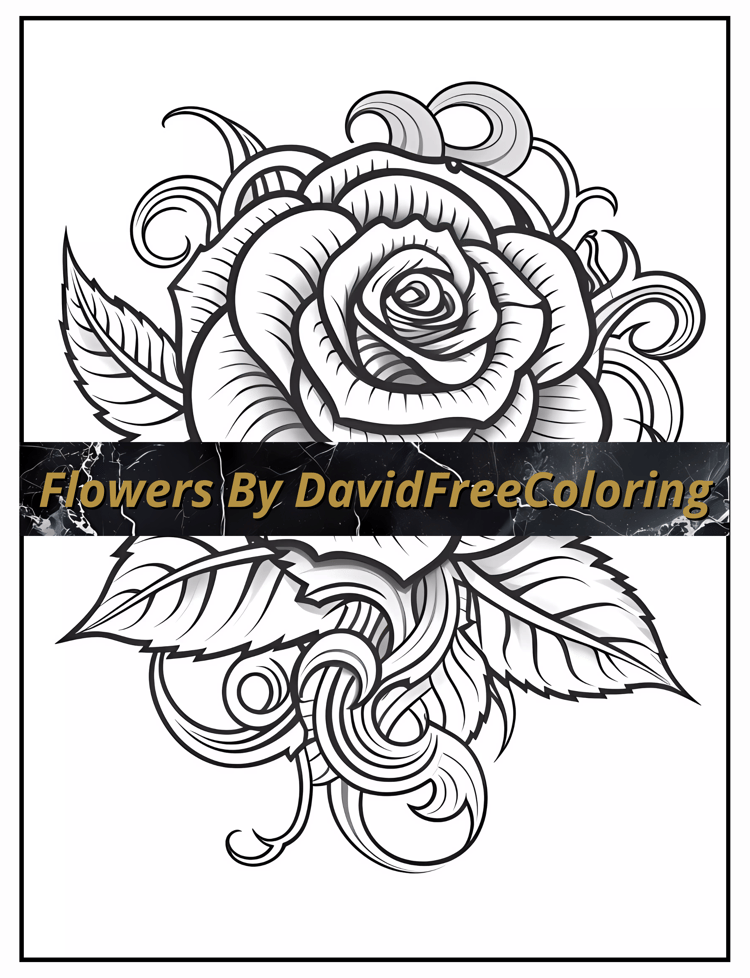 Flowers Coloring Book Blooming Flowers Image for Adult Coloring Pages Flowers printable coloring book gift for adult PDF download PNG