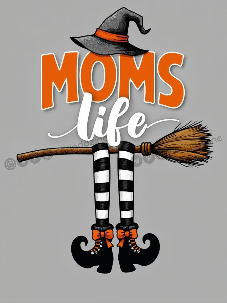 witch illustration, Halloween design, MOMS Life, festive decor, Cariad Dzine design, Granma life