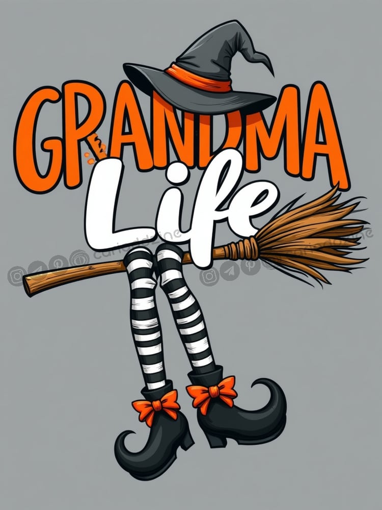 witch illustration, Halloween design, MOMS Life, festive decor, Cariad Dzine design, Granma life