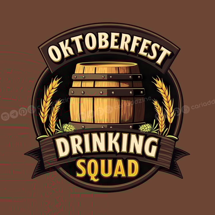 Oktoberfest art, beer festival illustrations, festive characters, German traditions, party decor, celebration artwork, drinking squad, Bavarian symbols, Cariad Dzine design
