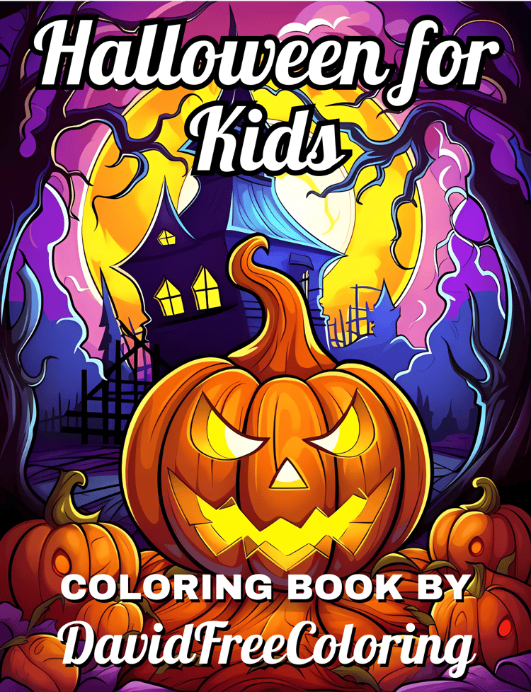 Halloween for Kids Coloring Book Spooky Images for Kids Coloring Pages Halloween printable coloring book gift for kids PDF Download PNG