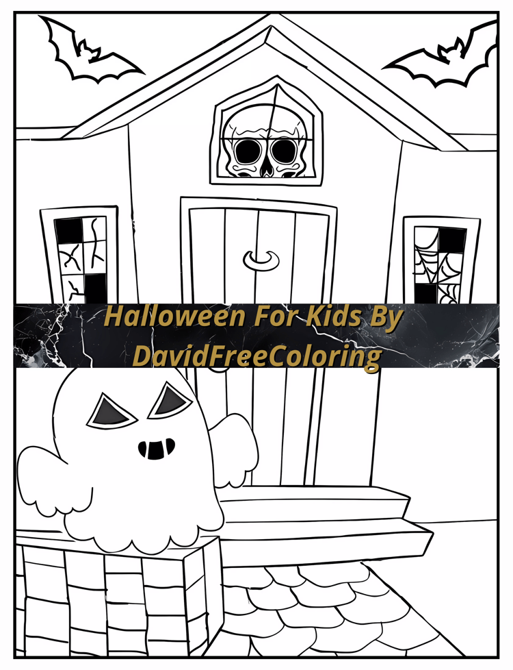 Halloween for Kids Coloring Book Spooky Images for Kids Coloring Pages Halloween printable coloring book gift for kids PDF Download PNG