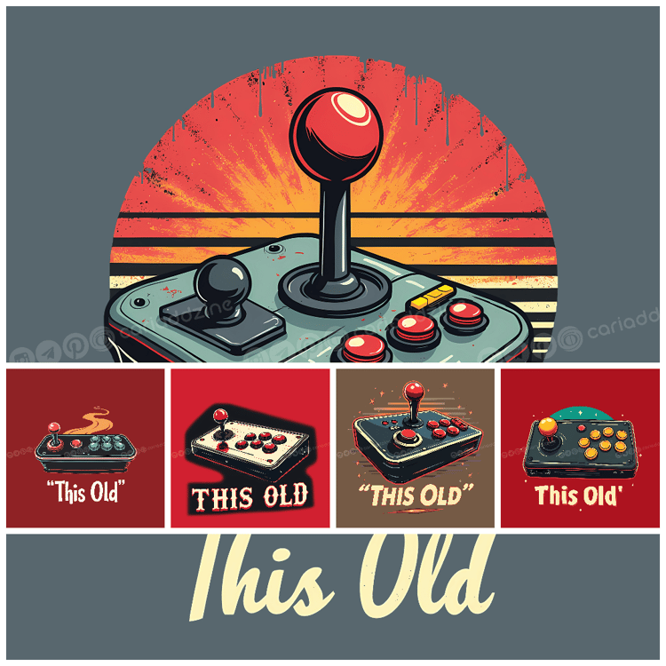 retro gaming, vintage joystick, arcade art, nostalgic designs, gaming decor, Cariad Dzine design