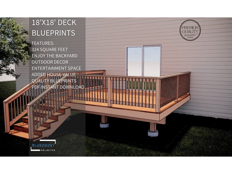 Obtain construction permits for your backyard deck with blueprint deck plans.