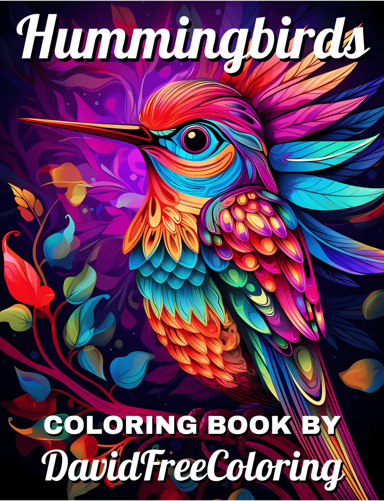 Hummingbirds Coloring Book Hummingbird Color Image for Adult Coloring Page Birds printable coloring book gift for adult PDF Download PNG