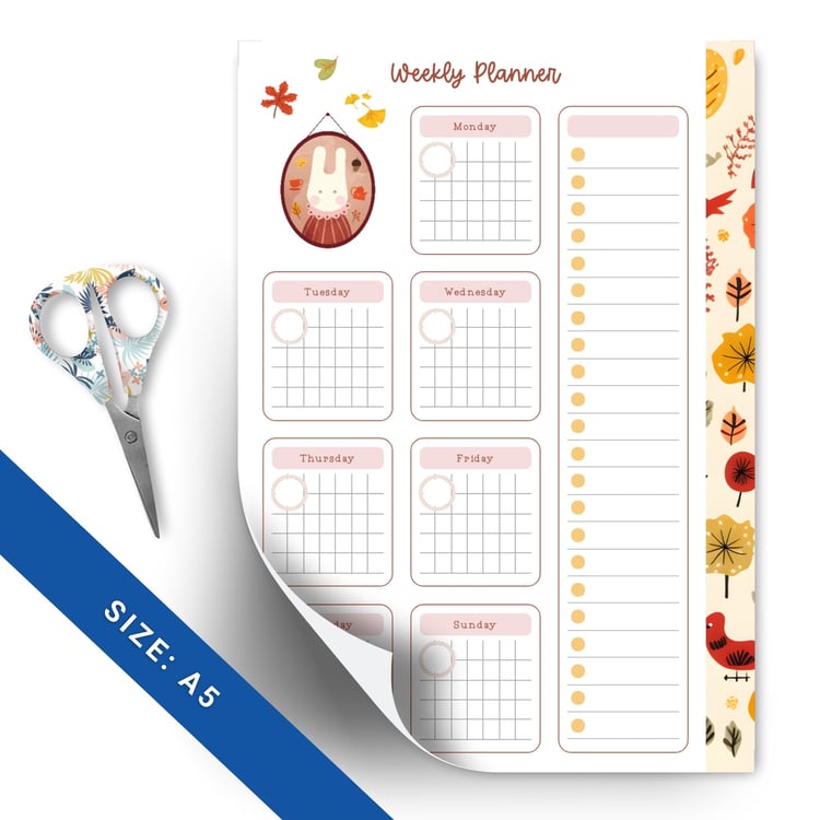 Autumn Weekly Planner | A5 Printable | Instant Download PDF | Daily Organizer