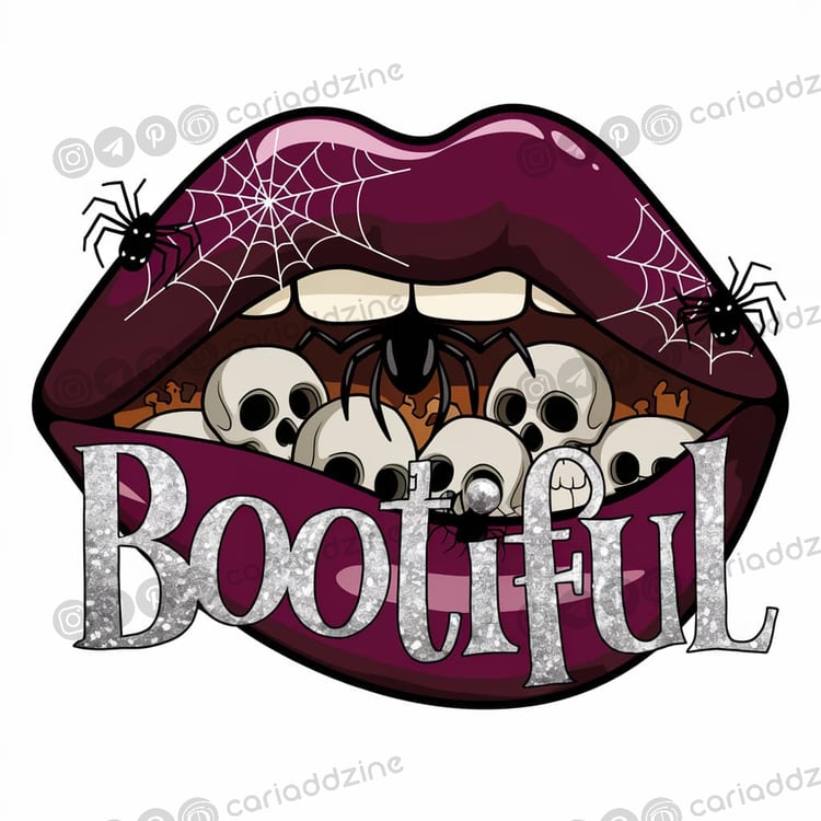 gothic art, Halloween decor, spooky design, macabre beauty, skull artwork, Cariad Dzine design, gothic lips, dark aesthetics, creepy art, Halloween pun