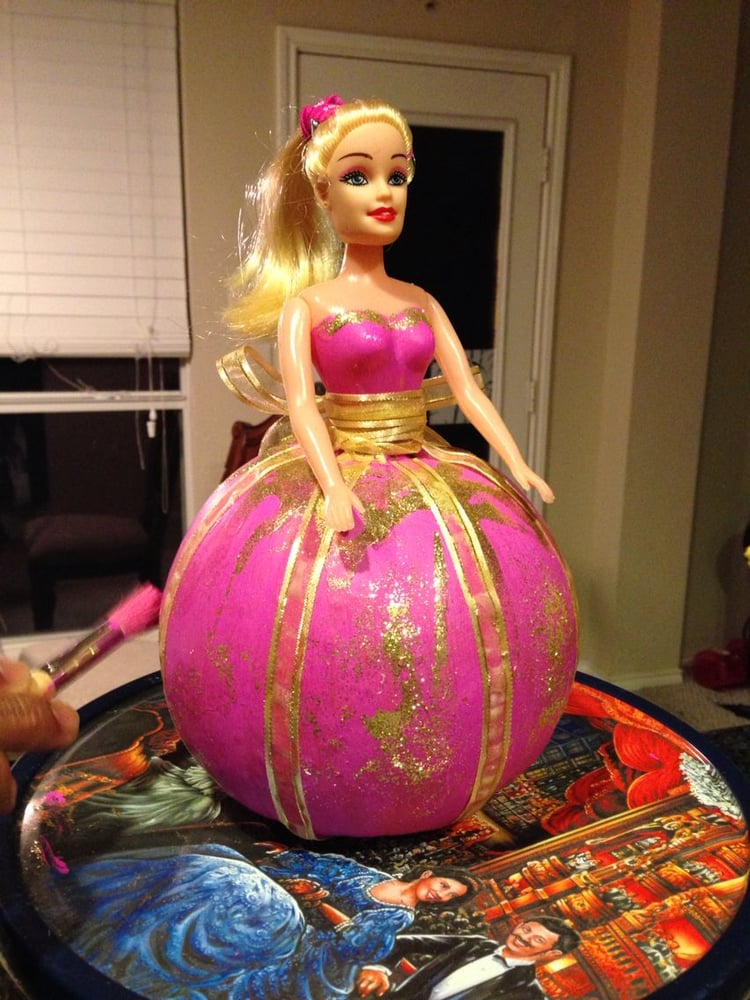 barbie pumpkin carving