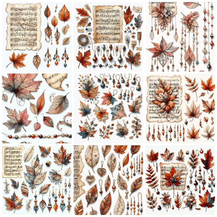 autumn digital art, fall printables, seasonal decor, free download, high resolution images, crafting resources, nature illustrations, musical art designs, Cariad Dzine design, autumn leaves