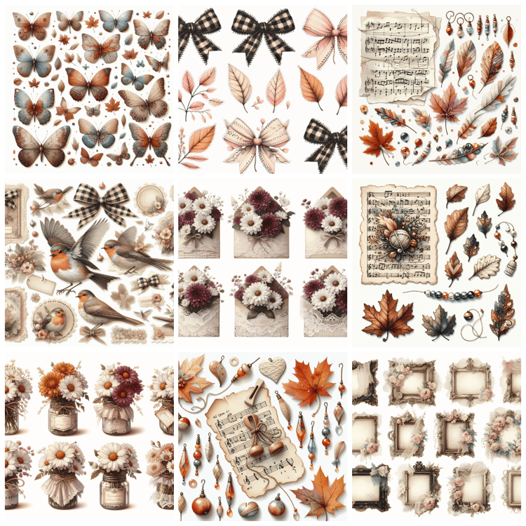 autumn digital art, fall printables, seasonal decor, free download, high resolution images, crafting resources, nature illustrations, musical art designs, Cariad Dzine design, autumn leaves