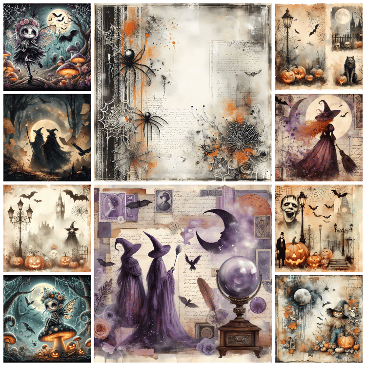 Halloween digital art, spooky illustrations, Halloween printables, mystical images, witch-themed designs, free download, high-resolution graphics, Cariad Dzine design, pumpkins, supernatural art #HalloweenArt #FreeDownloads #DigitalDesigns #Freebies #Fre