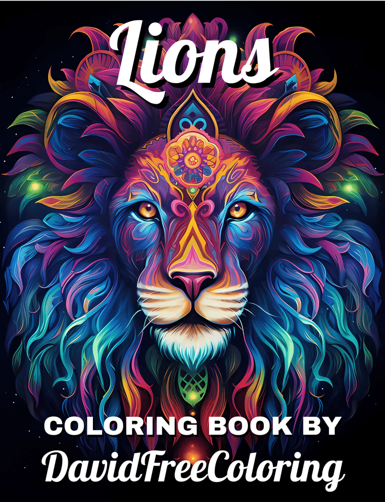 Lions Coloring Book Lions Coloring Images for Adult Coloring Pages Lions printable coloring book gift for adult PDF Download PNG