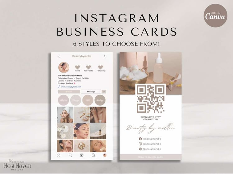 Minimal boho business card design, instagram card,DIY business cards, beauty business card, IG influencer card, make up artist card, business cards, hair business card, lash business card, nail stylist card, influencer card, small business card