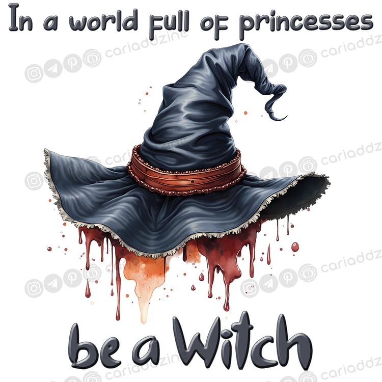 witch hat design, magical illustrations, empowerment art, Halloween decor, whimsical graphics, Cariad Dzine design