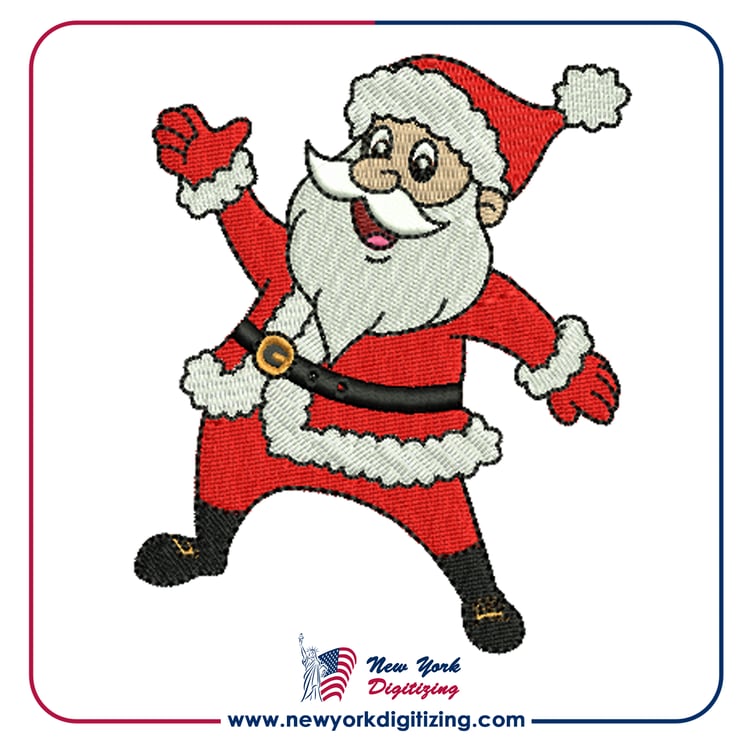 Santa Claus Christmas Embroidery Design By New York Digitizing