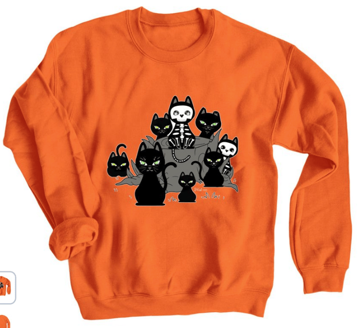 Spooky Black Cats Cotton Blend Sweatshirts - Dianne Keast