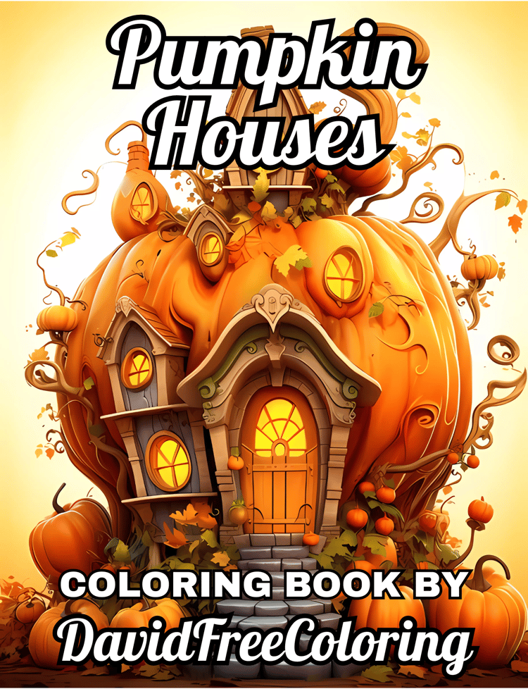 Pumpkin Houses Coloring Book is a coloring book for adults with 50 Whimsical Pumpkin home to color creatively, both through the download of PNG and PDF files. Pumpkin Houses Coloring Book Houses Images for Adult Coloring Pages Pumpkin printable coloring b
