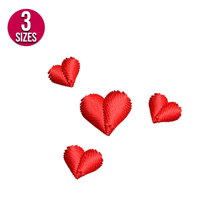 Mini Hearts machine embroidery design
