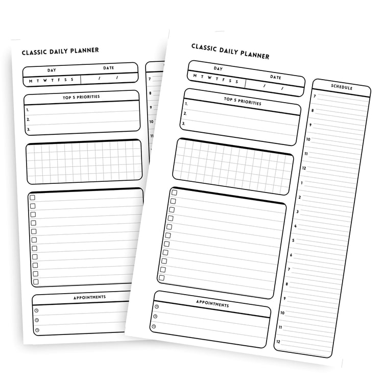 Minimalist Daily Planner | Printable A5 Planner | Simple Daily Agenda