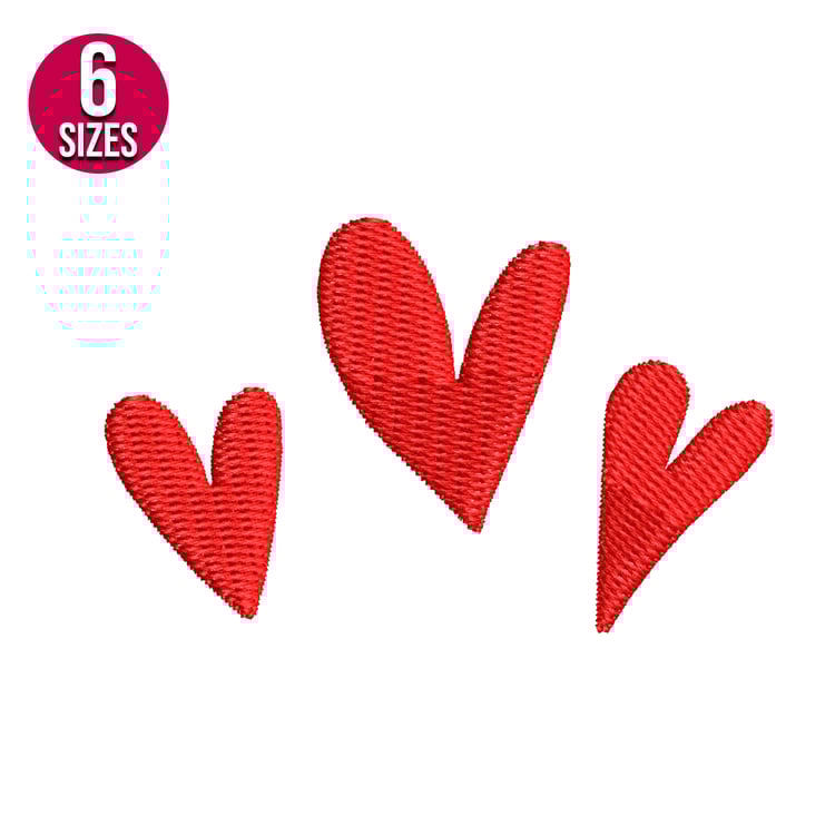 Three Hearts machine embroidery design