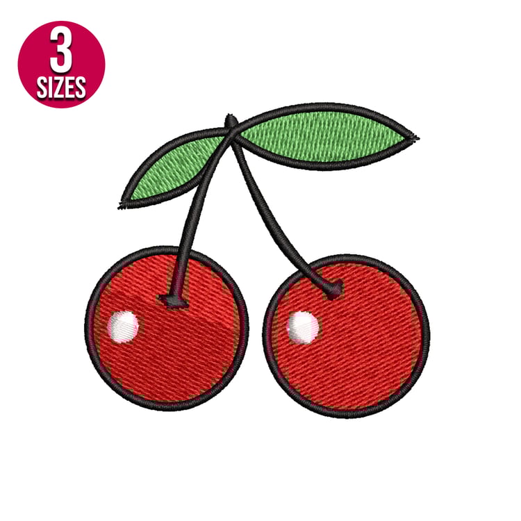 Cherry machine embroidery design