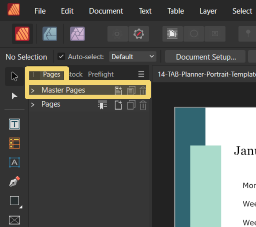 master pages in affinity publisher