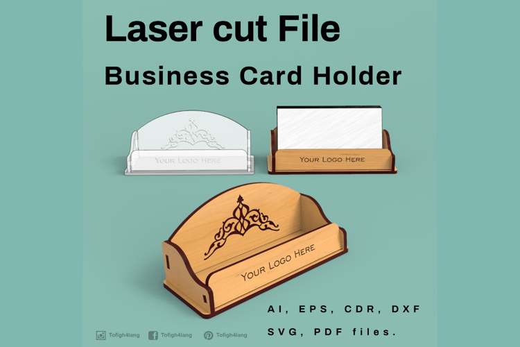 Laser Cut Business Card Holder Design | Digital File for CNC & Laser Cutting