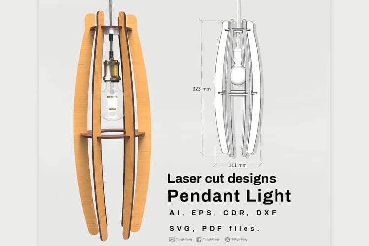 Laser Cut Pendant Light Design | Laser Cutting File | SVG File