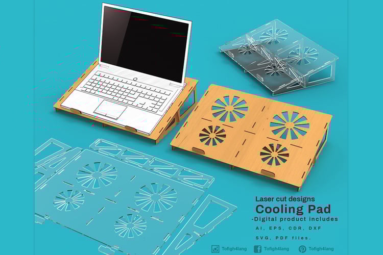 Laser Cut Laptop Cooling Pad Design, SVG file, Glowforge Crafts