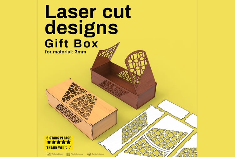 Gift Box Design, Laser Cut, SVG file, Glowforge Crafts