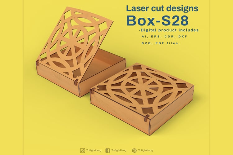 Laser Cut Gift Box Design | Digital File for CNC & Laser, Laser Cut, SVG