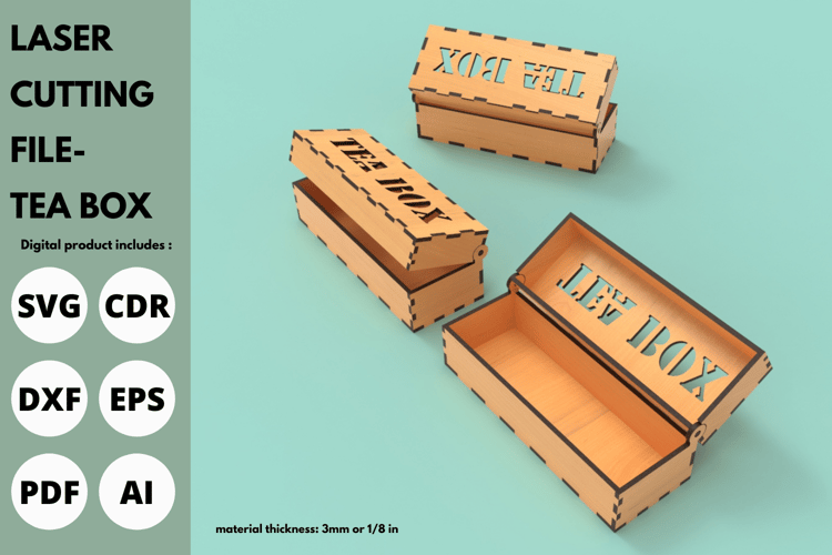 Laser Cut Tea Box Design | Perfect for Tea Bag Storage - CNC & Laser Cutting Files Laser Cutting File | SVG