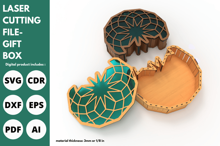 Laser Cut Gift Box | Unique Packaging Design | Laser Cutting File | SVG