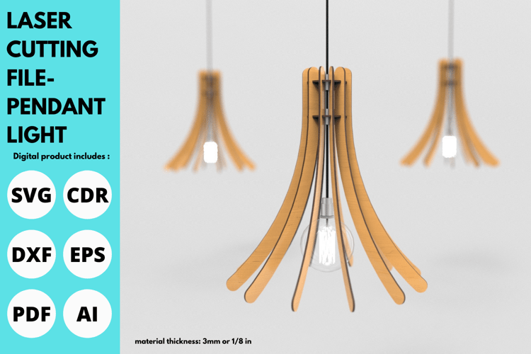 Laser Cut Wooden Pendant Light | Laser Cutting File | SVG File