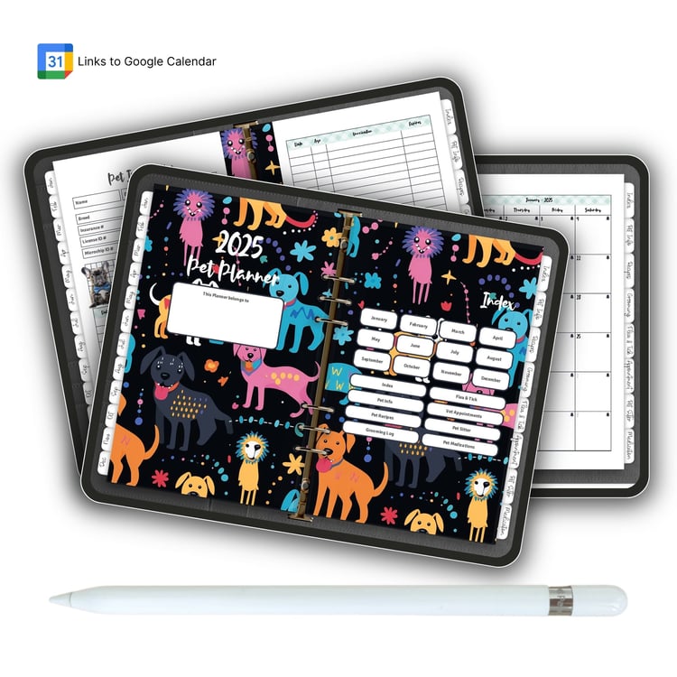 2025 Pet Planner | Digital Download | Colorful Abstract