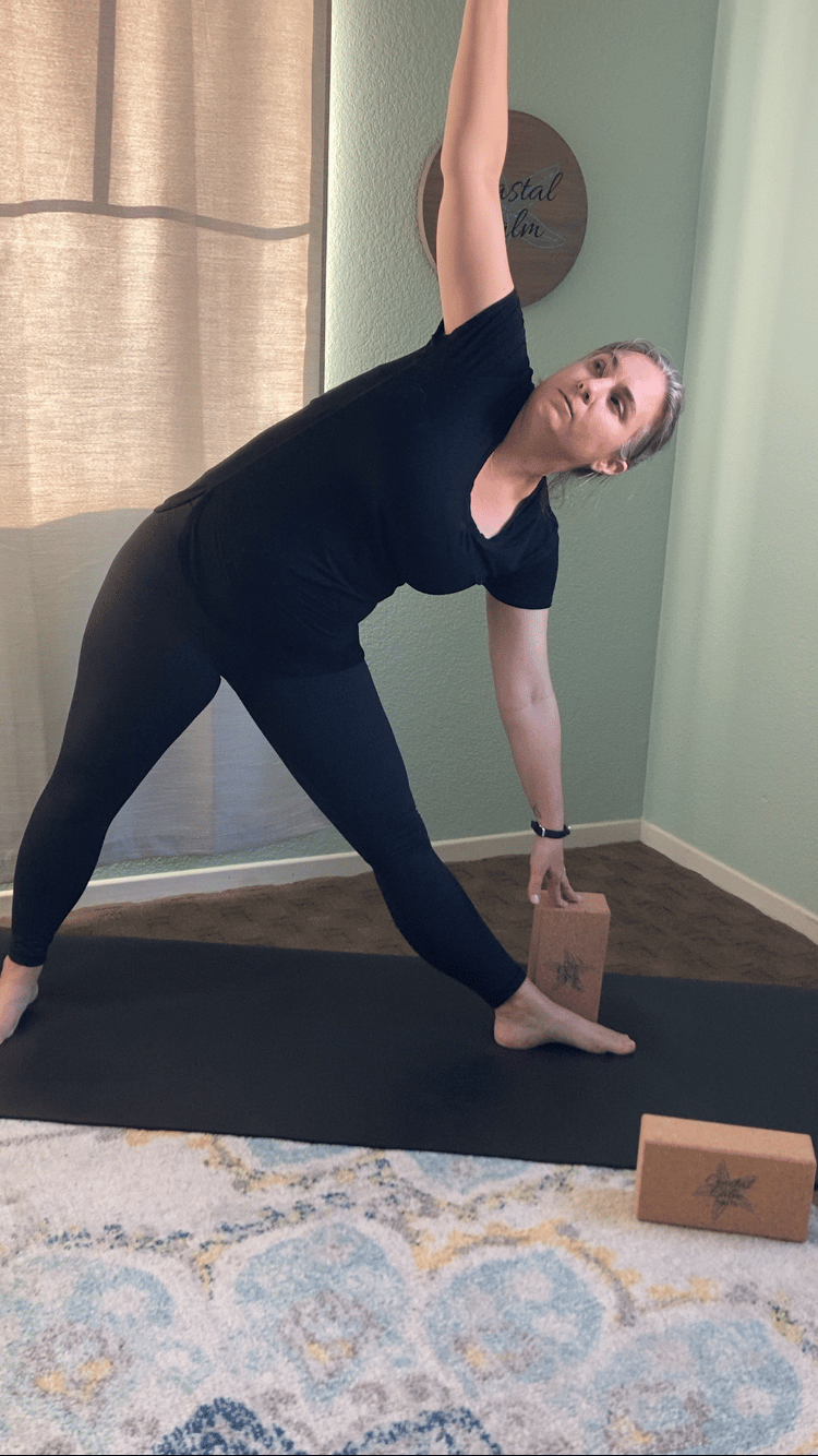 using a cork yoga block