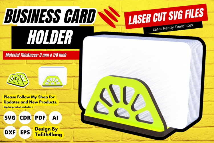 Business Card Holder | Laser Cutting File | Unique Card Stand SVG | Laser Cut File
