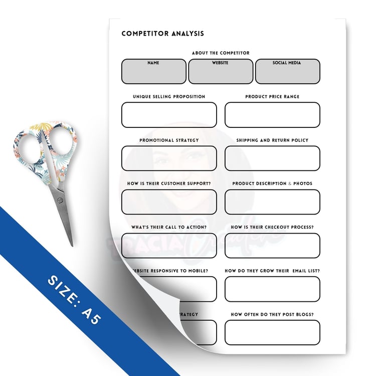 Competitor Analysis Planner | Business Planner Insert