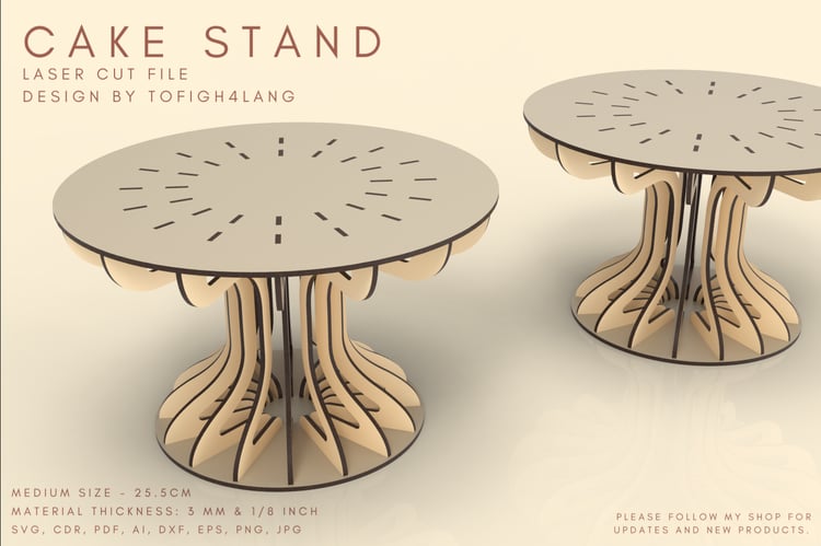 Cake Stand Laser Cut File | SVG File | Laser Cutting File | Wedding cake stand