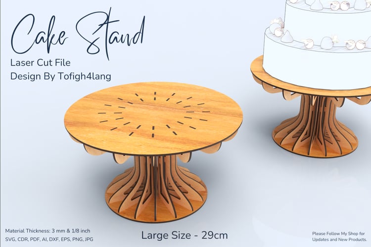 Cake Stand Laser Cut File | SVG File | Laser Cutting File | Wedding cake stand